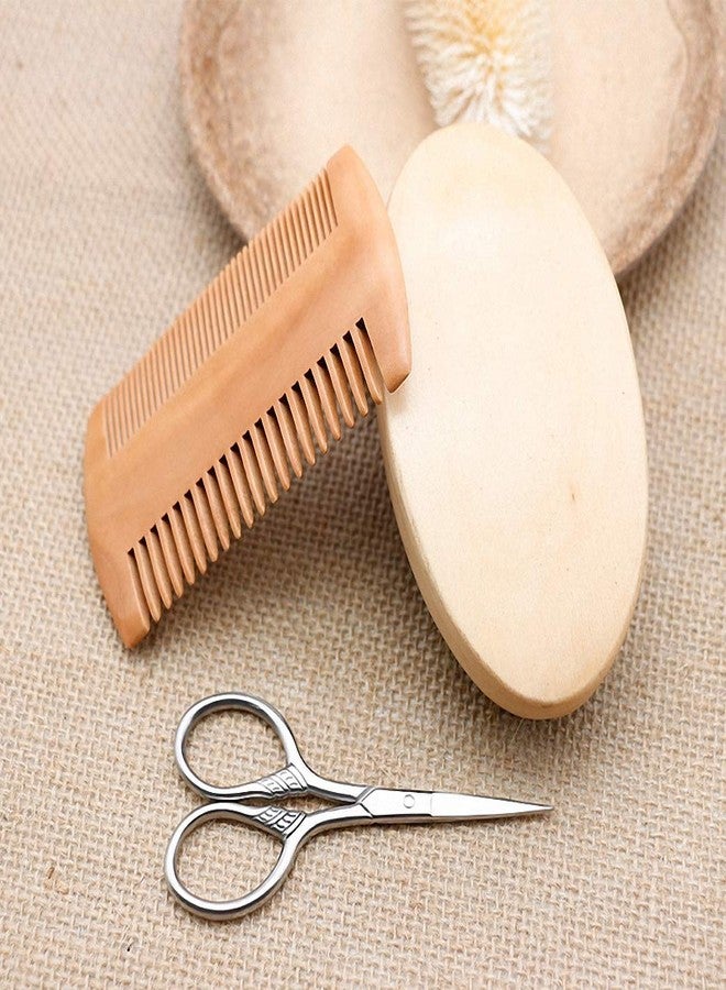 AOHO MOOON Hair Dough Beard Brush & Comb, Scissors Set for Men, Set Includes Soft Boar Bristle Brush, Bamboo Wide Tooth Comb, and Mustache Trimming Scissors, Straighten & Soften Your Beard - Image 5